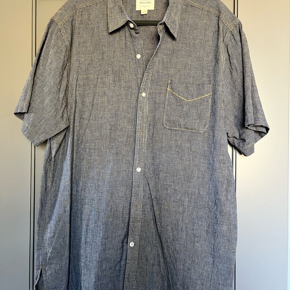Men’s True Grit Short Sleeve Button Down Shirt XL